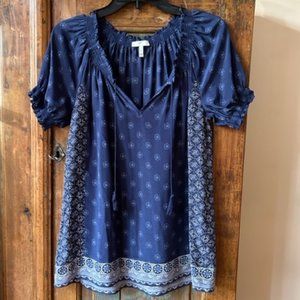 Joie Silk Pleat Silk Puff Sleeve Blouse S